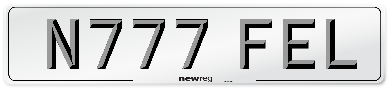 N777 FEL Number Plate from New Reg